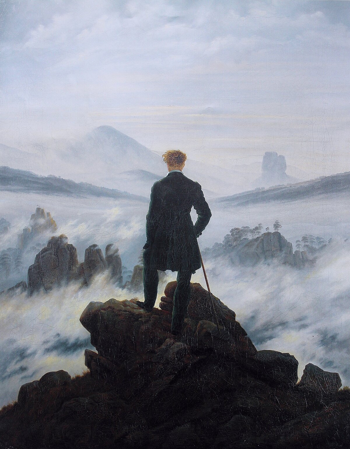 Original painting: Wanderer above the Sea of Fog