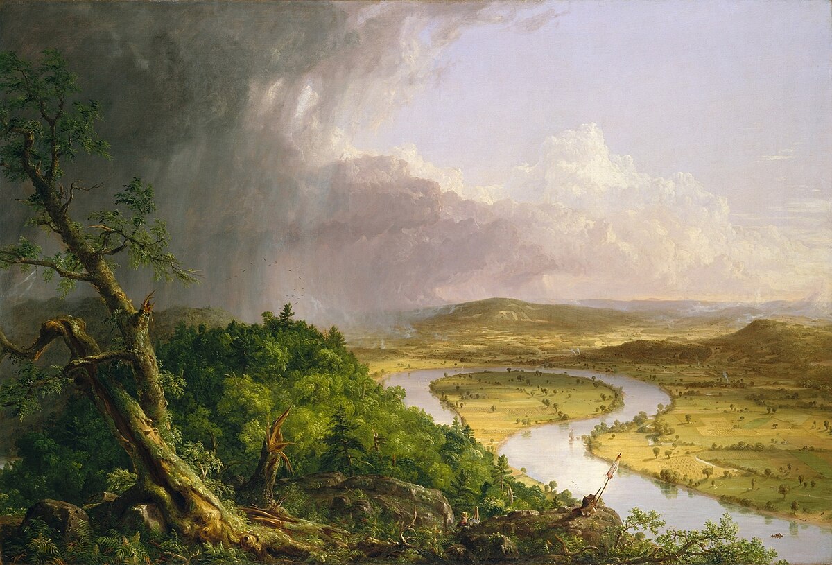 Original painting: View from Mount Holyoke, Northampton, Massachusetts, after a Thunderstorm — The Oxbow