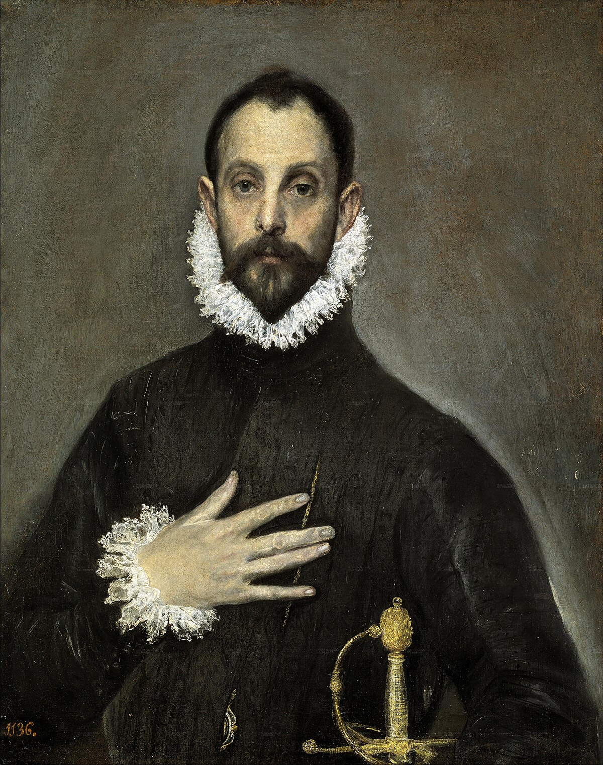 Original painting: The Nobleman with His Hand on His Chest