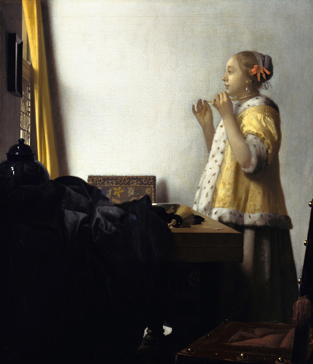 Original painting: Young Woman with a Pearl Necklace