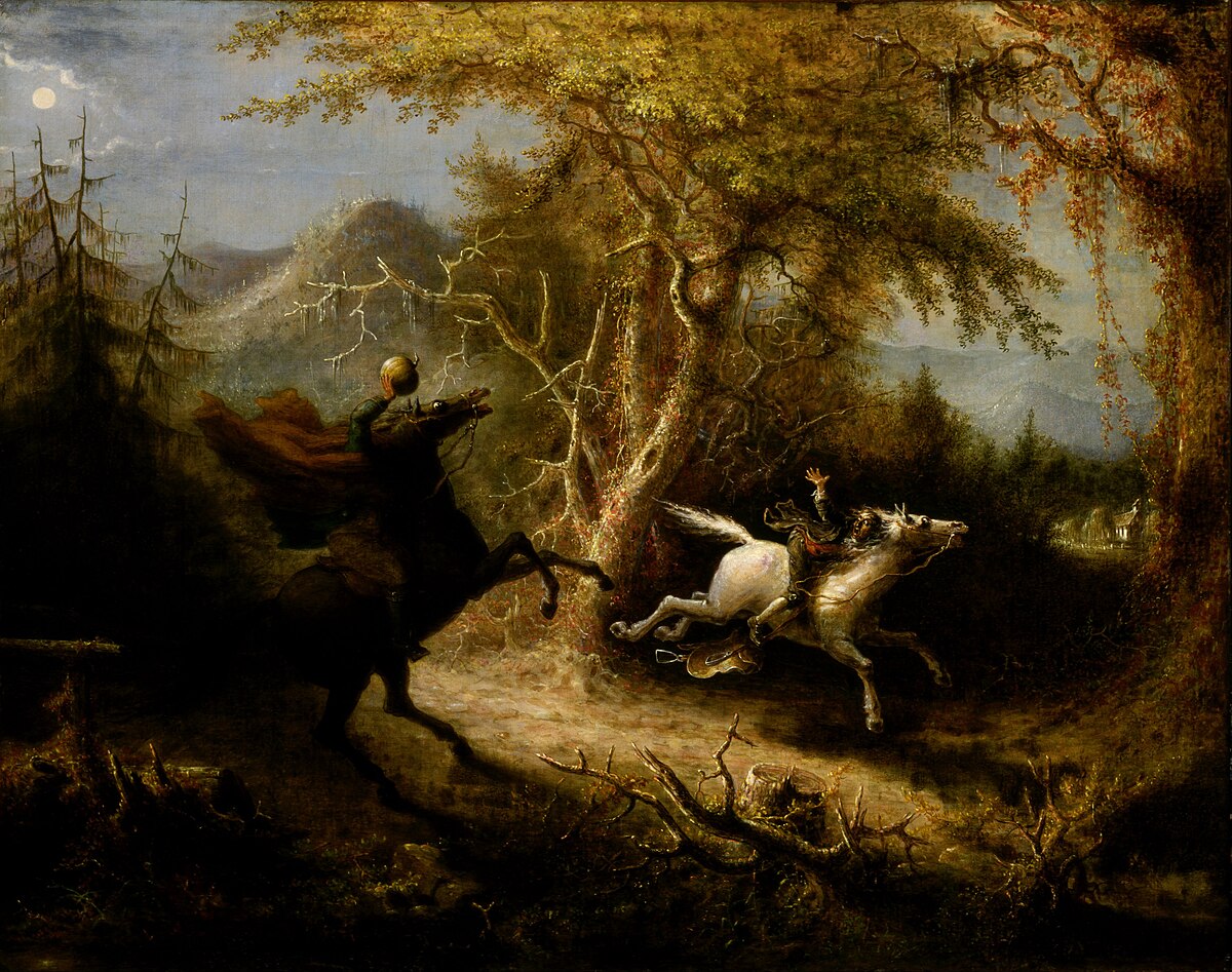 Original painting: The Headless Horseman Pursuing Ichabod Crane