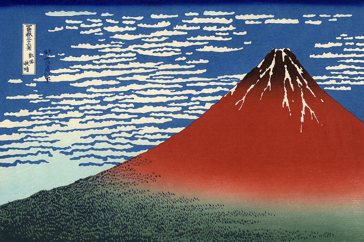 Original painting: Fine Wind, Clear Morning (Red Fuji)