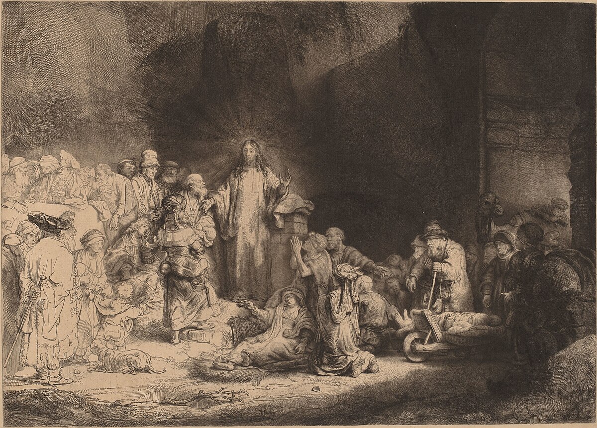 Original painting: Christ Preaching (The Hundred Guilder Print)